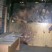 The municipal building in Refenkgotso, near Holomisa, 100 miles south of Johannesburg, was destroyed during a protest over inadequate housing.