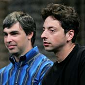 Google founders Larry Page, Sergey Brin 