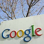 Sign outside Google headquarters 