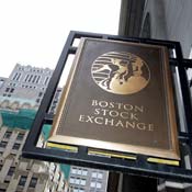 Sign outside the Boston Stock Exchange 