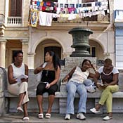 Cubans in downtown Havana 