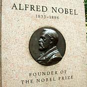 Monument to Nobel Prize founder Alfred Nobel 