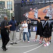Former NBA star George Gervin runs clinic. 