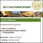 Screen shot from California Treasurer website 