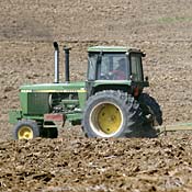 A farm tractor 