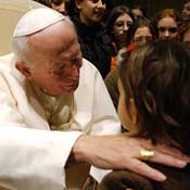 Pope John Paul II with schoolchildren 