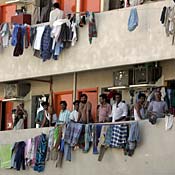 Striking workers in Dubai 