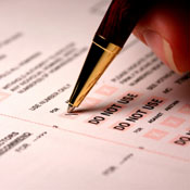Filling out a proxy ballot 