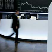 Investor at Frankfurt stock exchange 