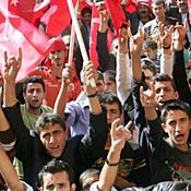 Pro-government Kurds in Turkey protest the PKK 