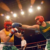 Boxer lands a punch 