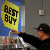Best Buy customer shops for DVDs 