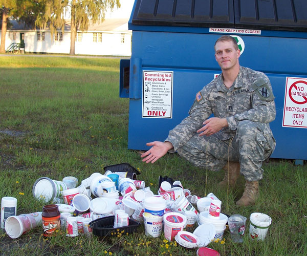 
                Capt. Andrew Lane with recyclables
                                    (Capt. Andrew Lane)
                                