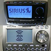 XM, Sirius radio displays 