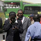 African businesspeople in downtown Nairobi 