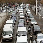 Traffic jam in Paris during transit strike 