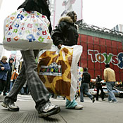 Shoppers in Times Square 