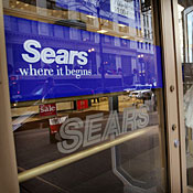 Sears sign on store door 