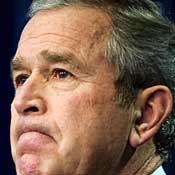 President Bush grimaces 
