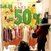 Pedestrian in front of lingerie shop in Rome 