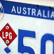 LPG symbol on license plate 