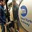 People enter subway car in Times Square