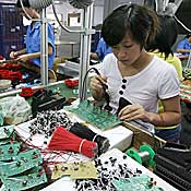 Workers in China toy factory 