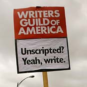 WGA unscripted picket sign 
