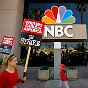 Hollywood writers on the picket line 