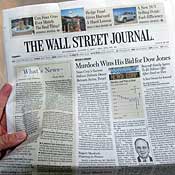 Wall Street Journal front page 