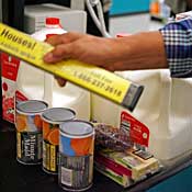 Groceries in the check-out line of a store 
