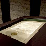 The Magna Carta on display at Sotheby's 