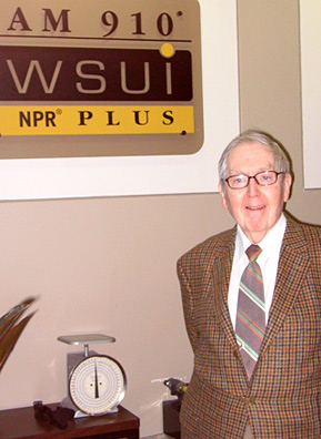 
                    Jim Dougherty at Iowa's WSUI Studios where he now broadcasts a longer show via Internet.
                                            (Courtesy Kyle Gassiott)
                                        