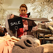 A shopper at Saks Fifth Avenue in New York City 