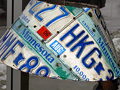 License plate lampshade