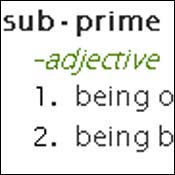 'Subprime' on Dictionary.com 