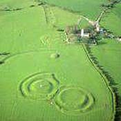 An aerial view of the Hill of Tara in Ireland 
