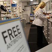 Publix pharmacy sign advertises free antibiotics 