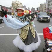A participant in the Three Kings Day parade 