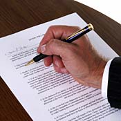 Signing document 