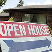 Sign for an open house 