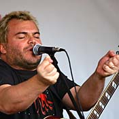 Jack Black at WGA rally 