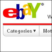 eBay logo on eBay homepage 