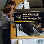 Checking passports at Mexico/U.S. border 