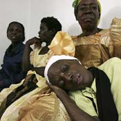 Patients and relatives wait to be tested for HIV 