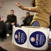 Latinos for Obama meeting in Des Moines, Iowa 