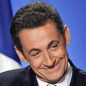 Smiling French President Nicolas Sarkozy 