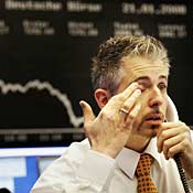 A trader in Frankfurt, Germany 