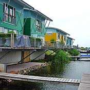 Some of the amphibious houses in Maasbommel 
