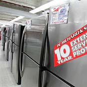 Refrigerators in a New York City store. 